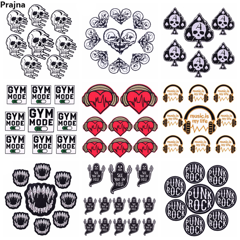 Streetwear Brand Stickers - 10 sztuk/partii rockowych łatka haftowana punkowych