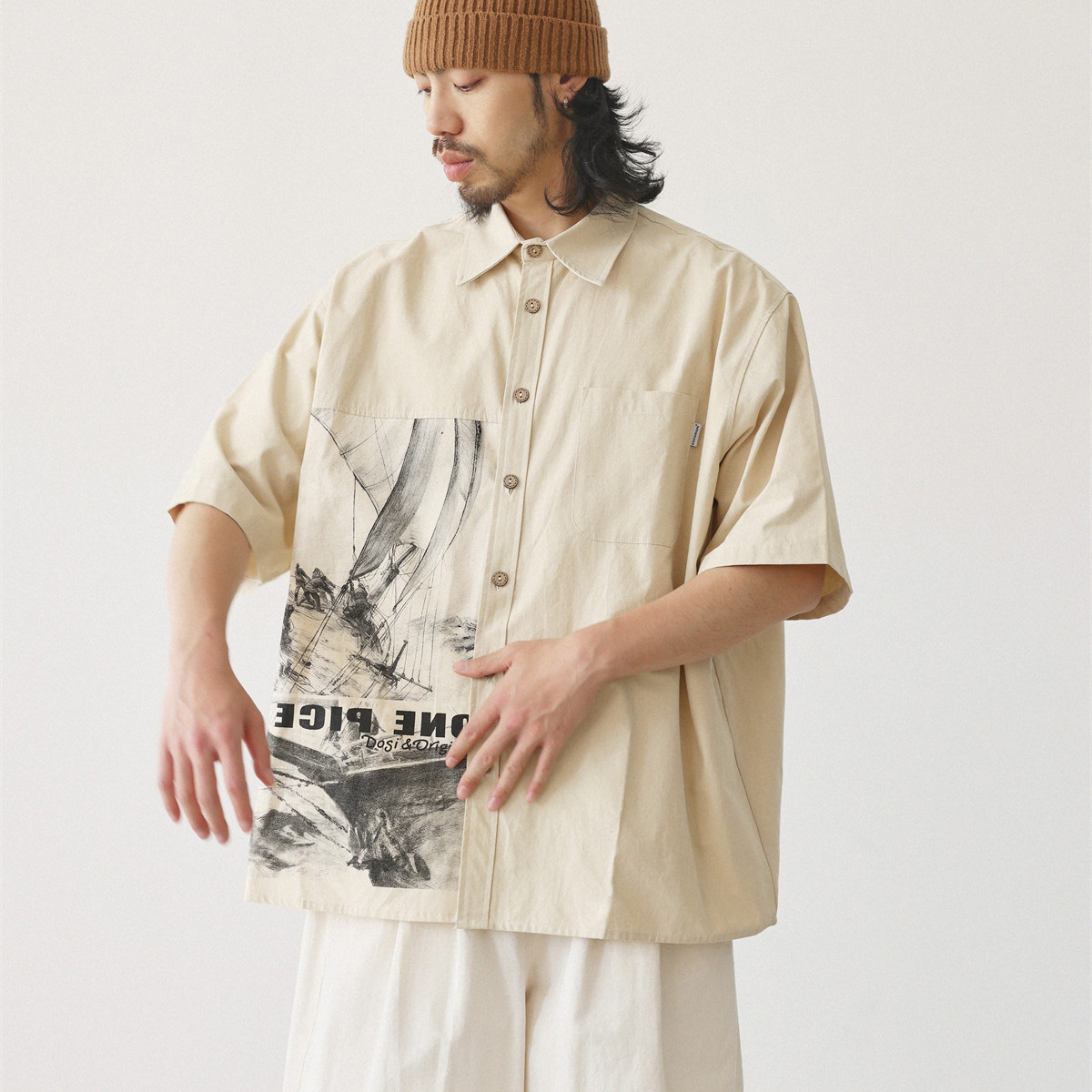 Japanese Brand Streetwear Vintage - Japońskie koszule męskie w stylu vintage